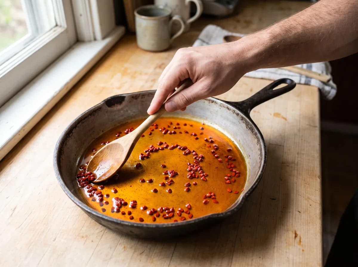 Cómo hacerlo: dora los muslos en el aceite de achiote