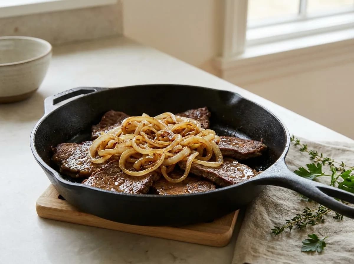 Bistec encebollado